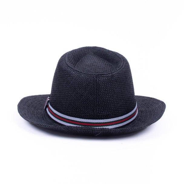 Men's S/S Tri-Color Banded Wide Brim Fashion Fedora Hat- FSS17128 - Bundle Bus