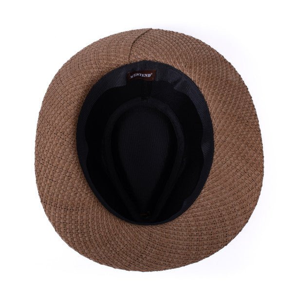 Men's S/S Wide Brim Black Banded Trilby Fashion Fedora Hat - FSS17132 - Bundle Bus