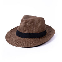 Men's S/S Wide Brim Black Banded Trilby Fashion Fedora Hat - FSS17132 - Bundle Bus