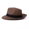 Men's S/S Wide Brim Black Banded Trilby Fashion Fedora Hat - FSS17132 - Bundle Bus