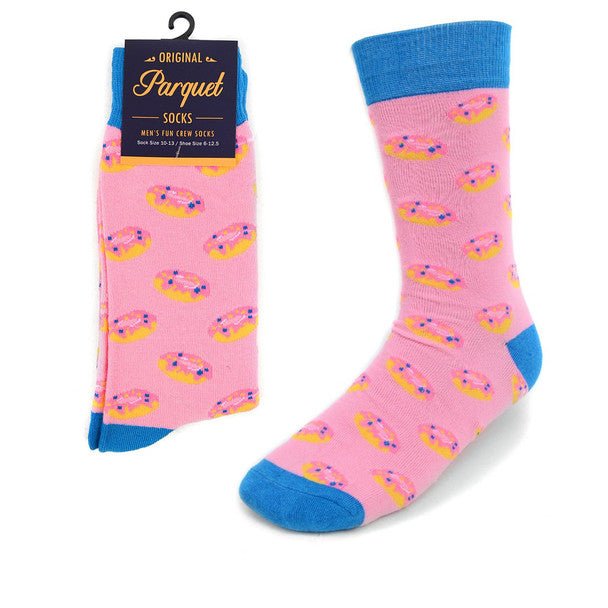 Men's Strawberry Doughnut Novelty Socks NVS1788-PK - Bundle Bus