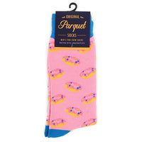 Men's Strawberry Doughnut Novelty Socks NVS1788-PK - Bundle Bus