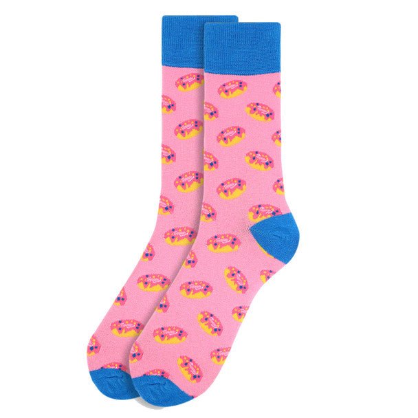 Men's Strawberry Doughnut Novelty Socks NVS1788-PK - Bundle Bus