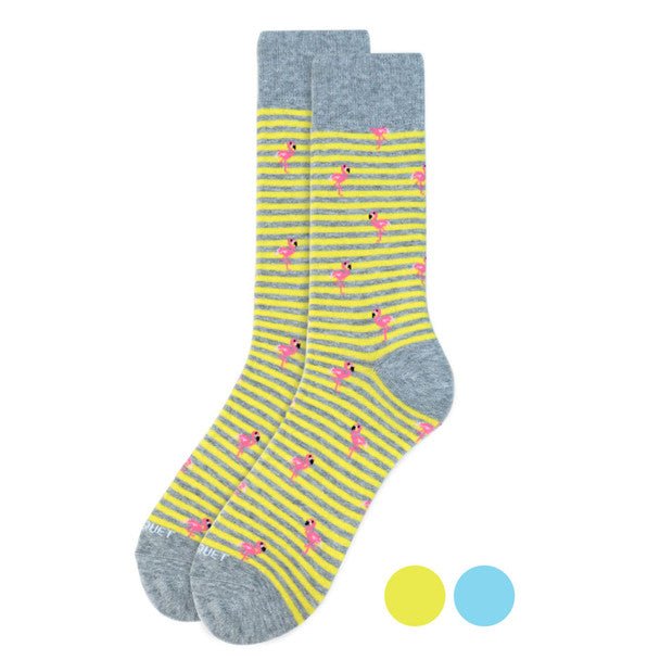 Men's Striped Flamingo Premium Collection Novelty Socks - NVPS2000 - Bundle Bus