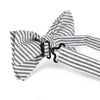 Men's Striped Seersucker Cotton Bow Tie & Hanky Set - CTBH1732 - Bundle Bus