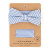 Men's Striped Seersucker Cotton Bow Tie & Hanky Set - CTBH1732 - Bundle Bus