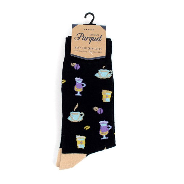 Men's Tea Party Premium Collection Novelty Socks - NVPS2014-BK - Bundle Bus