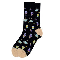 Men's Tea Party Premium Collection Novelty Socks - NVPS2014-BK - Bundle Bus