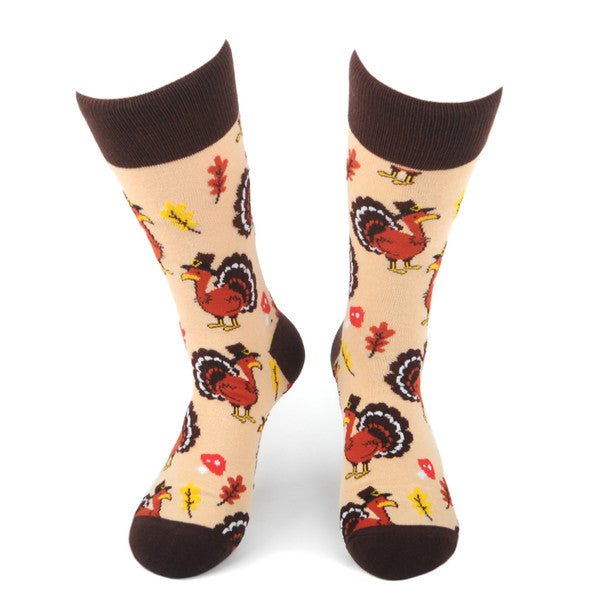 Men's Thanksgiving Turkey Novelty Socks - NVS19560-TN - Bundle Bus