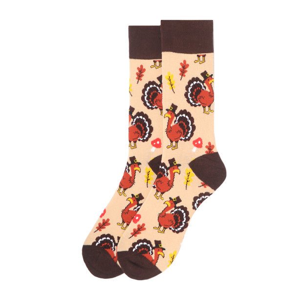 Men's Thanksgiving Turkey Novelty Socks - NVS19560-TN - Bundle Bus