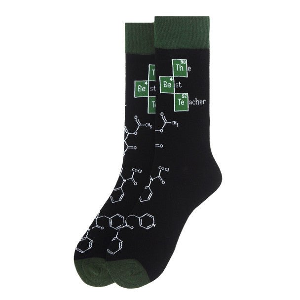 Men's "The Best Teacher" Novelty Socks - NVS19564-BK - Bundle Bus