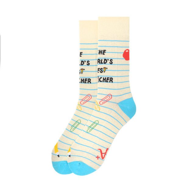 Men's "The World's Best Teacher" Novelty Socks - NVS19563-YW - Bundle Bus