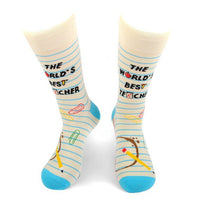 Men's "The World's Best Teacher" Novelty Socks - NVS19563-YW - Bundle Bus