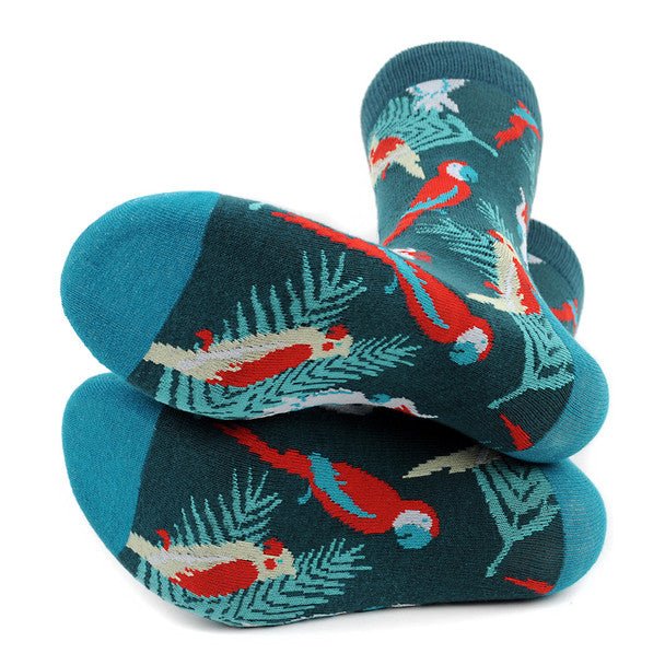 Men's Tropical Birds Novelty Socks - NVS19584 - Bundle Bus