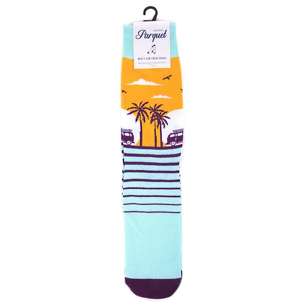 Men's Tropical Sunset Novelty Socks - NVS19551 - Bundle Bus