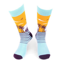 Men's Tropical Sunset Novelty Socks - NVS19551 - Bundle Bus