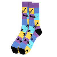 Men's Trumpet Novelty Socks - NVS19525-PUR - Bundle Bus