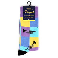 Men's Trumpet Novelty Socks - NVS19525-PUR - Bundle Bus