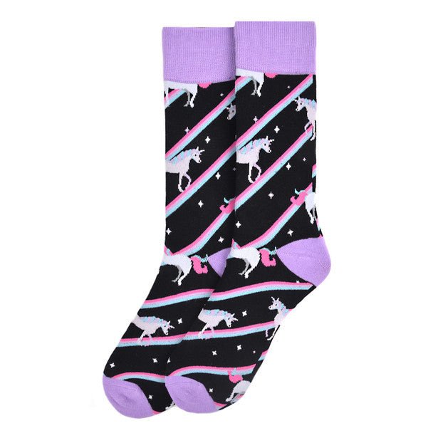 Men's Unicorn Novelty Socks - NVS19579-BK - Bundle Bus