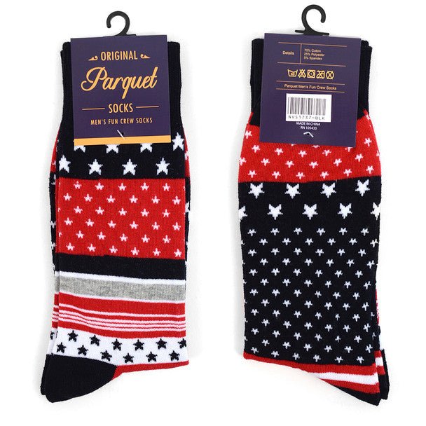 Men's USA Patriotic Novelty Socks NVS1737 - Bundle Bus