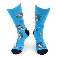 Men's Vacation Sharks Novelty Socks - NVS19547-BL - Bundle Bus