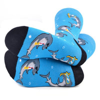 Men's Vacation Sharks Novelty Socks - NVS19547-BL - Bundle Bus