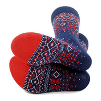 Men's Vintage Winter Pattern Novelty Socks - NVS19567-NV - Bundle Bus