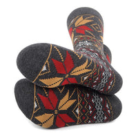 Men's Vintage Winter Pattern Novelty Socks - NVS19568-CHAR - Bundle Bus