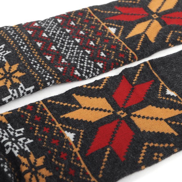 Men's Vintage Winter Pattern Novelty Socks - NVS19568-CHAR - Bundle Bus