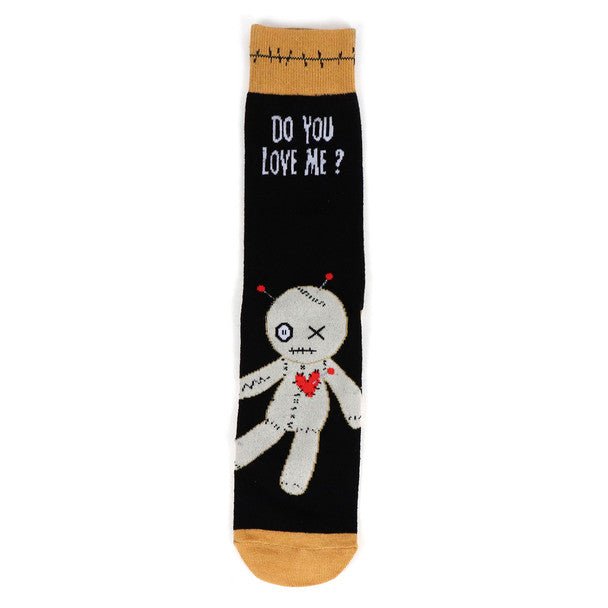 Men's Voodoo Doll Halloween Novelty Socks - NVS19518-BK - Bundle Bus