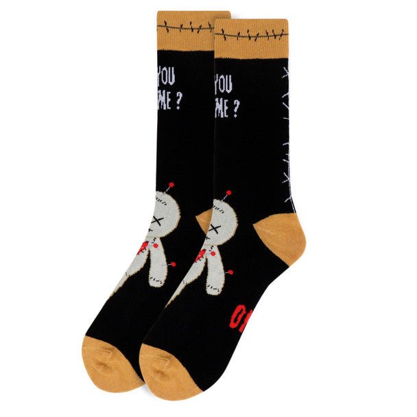 Men's Voodoo Doll Halloween Novelty Socks - NVS19518-BK - Bundle Bus