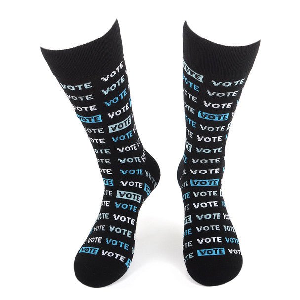 Men's Vote 2 Novelty Socks - NVS19566-BK - Bundle Bus