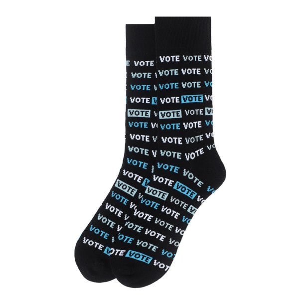 Men's Vote 2 Novelty Socks - NVS19566-BK - Bundle Bus