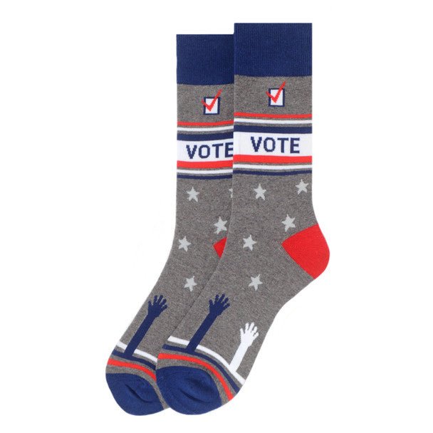 Men's Vote Novelty Socks - NVS19565-GRY - Bundle Bus