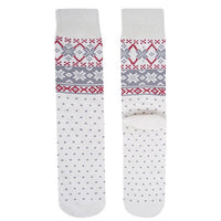 Men's White Snowflake Novelty Socks- NVS19619-WHT - Bundle Bus