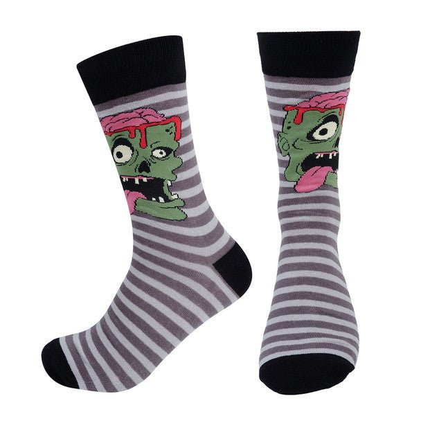 Men's Zombie Halloween Novelty Socks - NVS19515-GRY - Bundle Bus