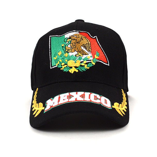 Mexico Black 3D Embroidered Baseball Cap, Hat EBC10300 - Bundle Bus