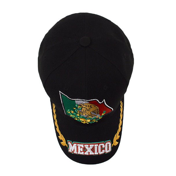 Mexico Black 3D Embroidered Baseball Cap, Hat EBC10300 - Bundle Bus