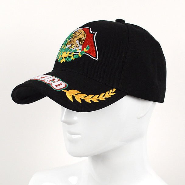 Mexico Black 3D Embroidered Baseball Cap, Hat EBC10300 - Bundle Bus