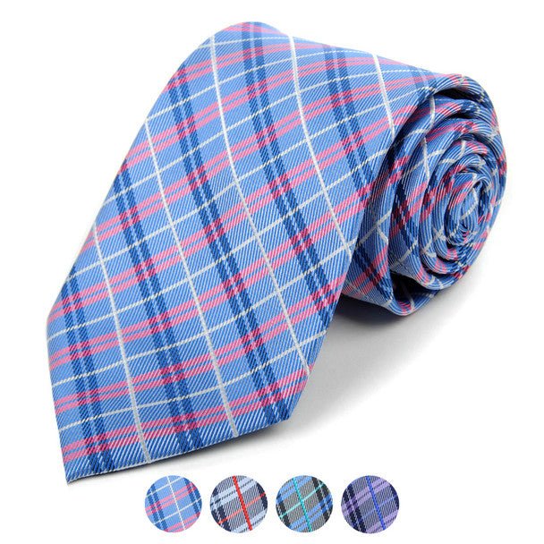 Microfiber Poly Woven Plaid Tie - MPW5941 - Bundle Bus