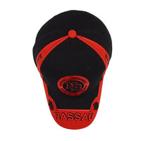 Nassau Bahamas Red & Black 3D Embroidered Baseball Cap, Hat EBC10295 - Bundle Bus