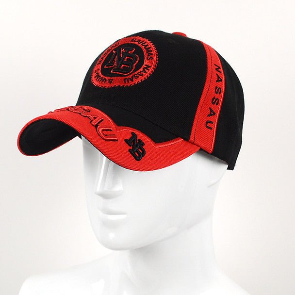 Nassau Bahamas Red & Black 3D Embroidered Baseball Cap, Hat EBC10295 - Bundle Bus