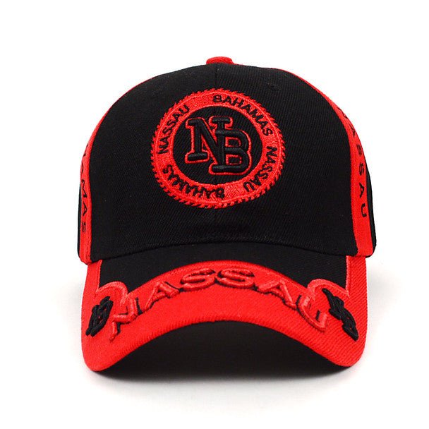 Nassau Bahamas Red & Black 3D Embroidered Baseball Cap, Hat EBC10295 - Bundle Bus