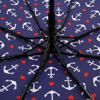 Nautical Anchor Auto Open Compact Umbrella-UM3217-NV - Bundle Bus