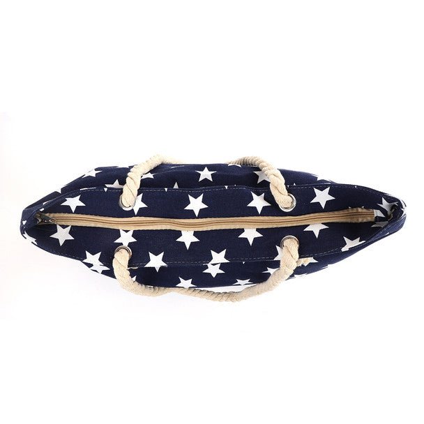 Navy Stars Ladies Tote Bag - LTBG1225-NV - Bundle Bus