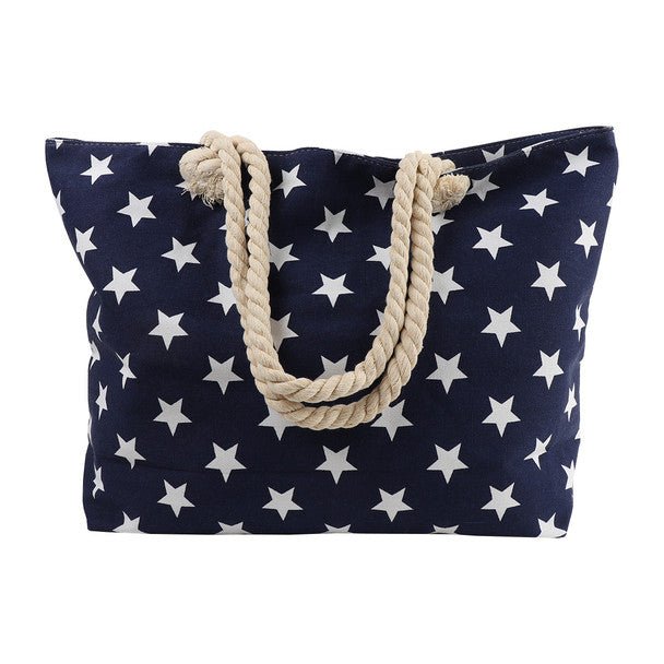 Navy Stars Ladies Tote Bag - LTBG1225-NV - Bundle Bus