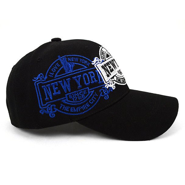 New York Black 3D Embroidered Baseball Cap, Hat EBC10285 - Bundle Bus