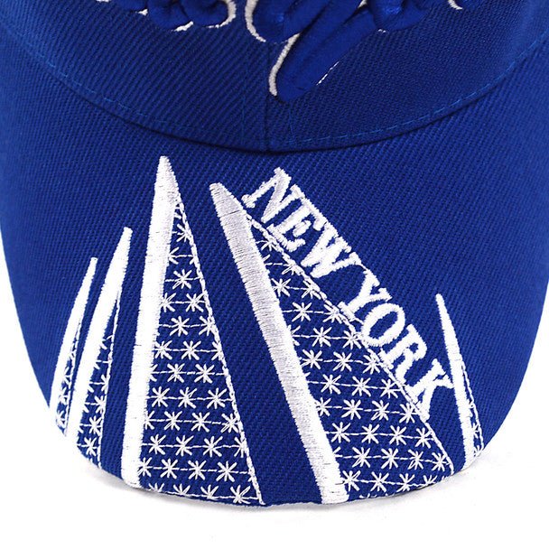 New York Blue 3D Embroidered Baseball Cap, Hat EBC10281 - Bundle Bus