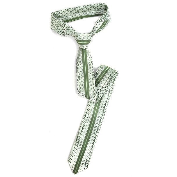 Olive Microfiber Poly Woven 2.25" Slim Panel Tie MPPW1622 - Bundle Bus