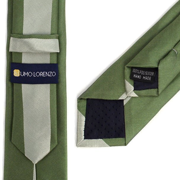 Olive Microfiber Poly Woven 2.25" Slim Panel Tie MPPW1623 - Bundle Bus